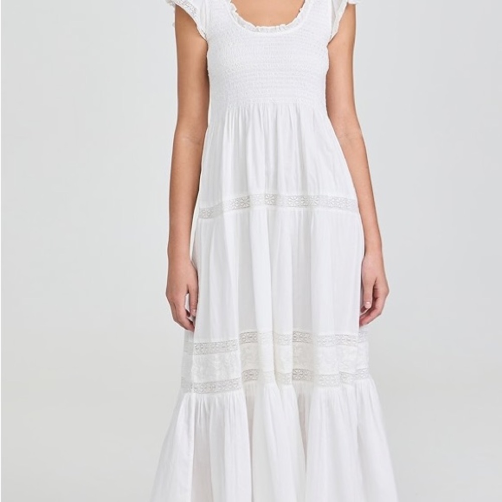 LoveShackFancy Swiss dot rushed maxi
